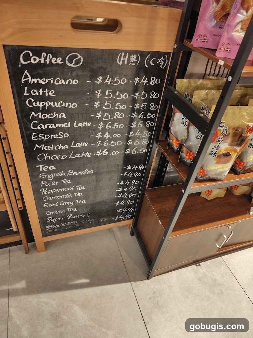 Coffee and Tea Menu