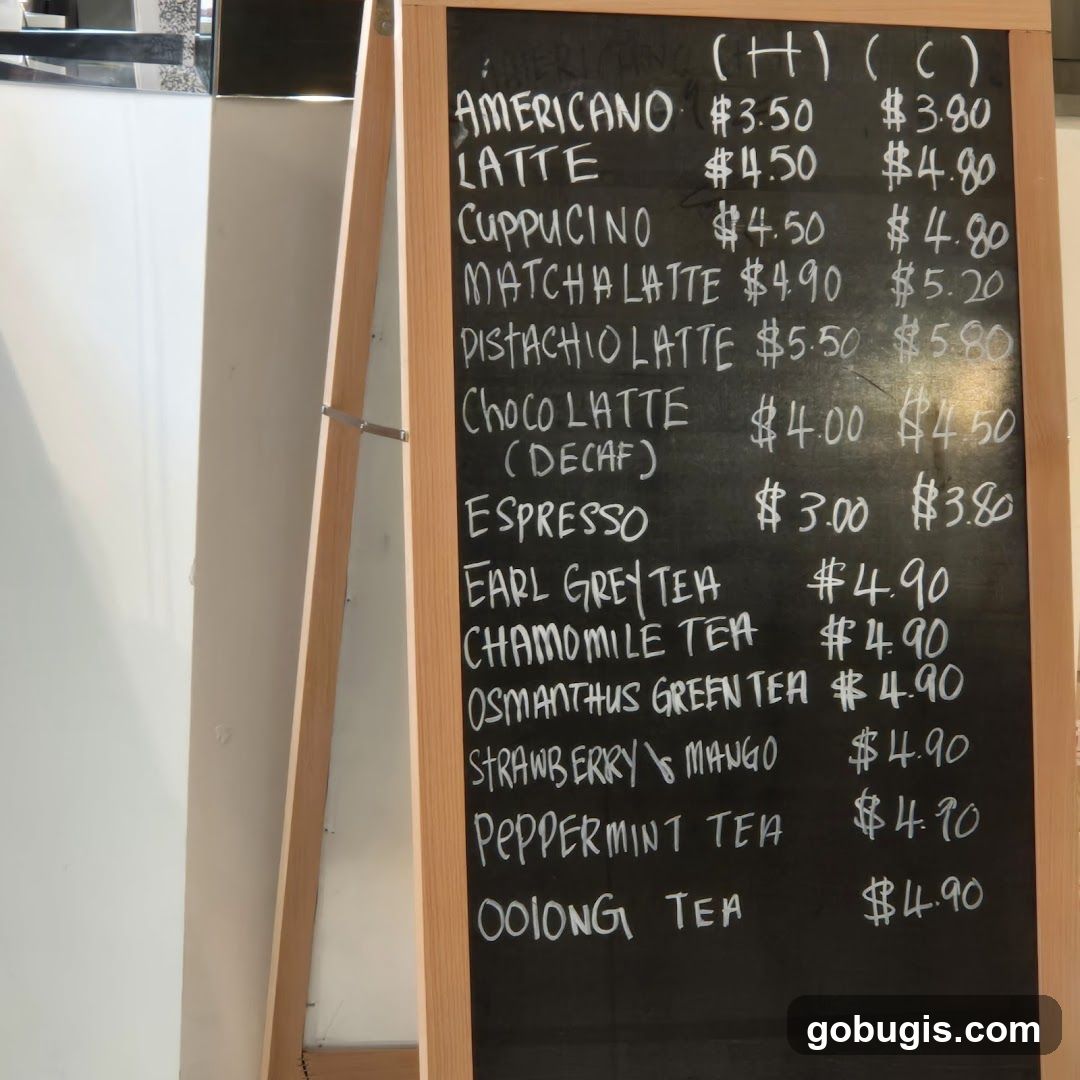 Coffee and Tea Menu