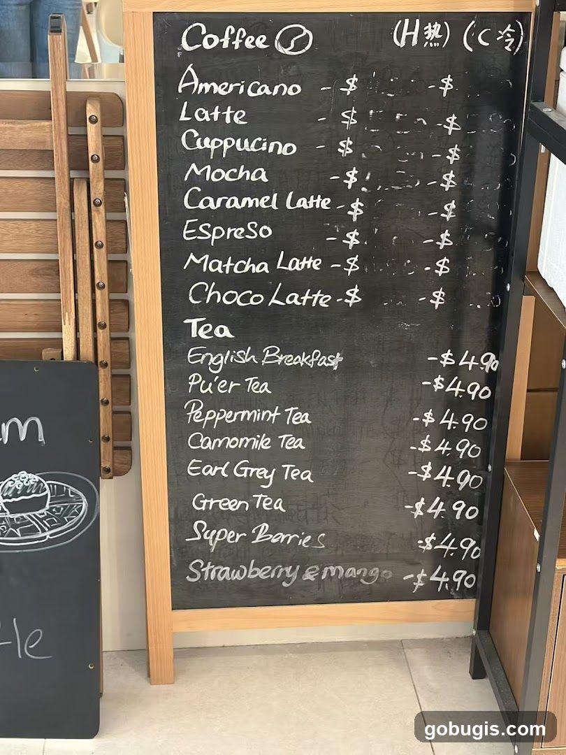 Coffee and Tea Menu
