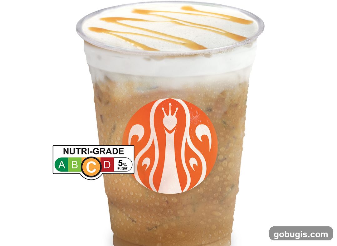 Iced Coffee Drink with Caramel Drizzle