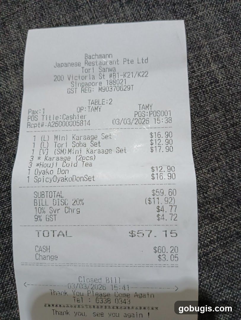 Restaurant Receipt