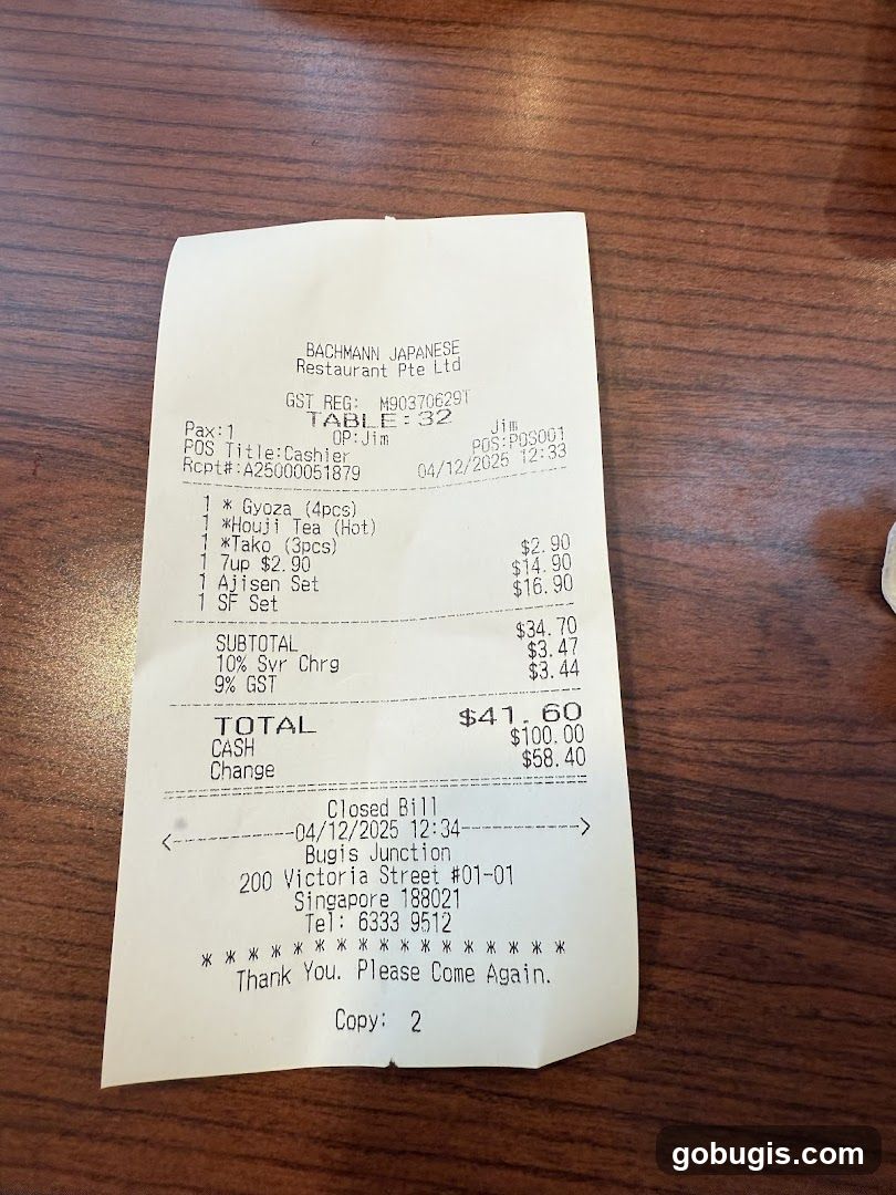 Restaurant Receipt