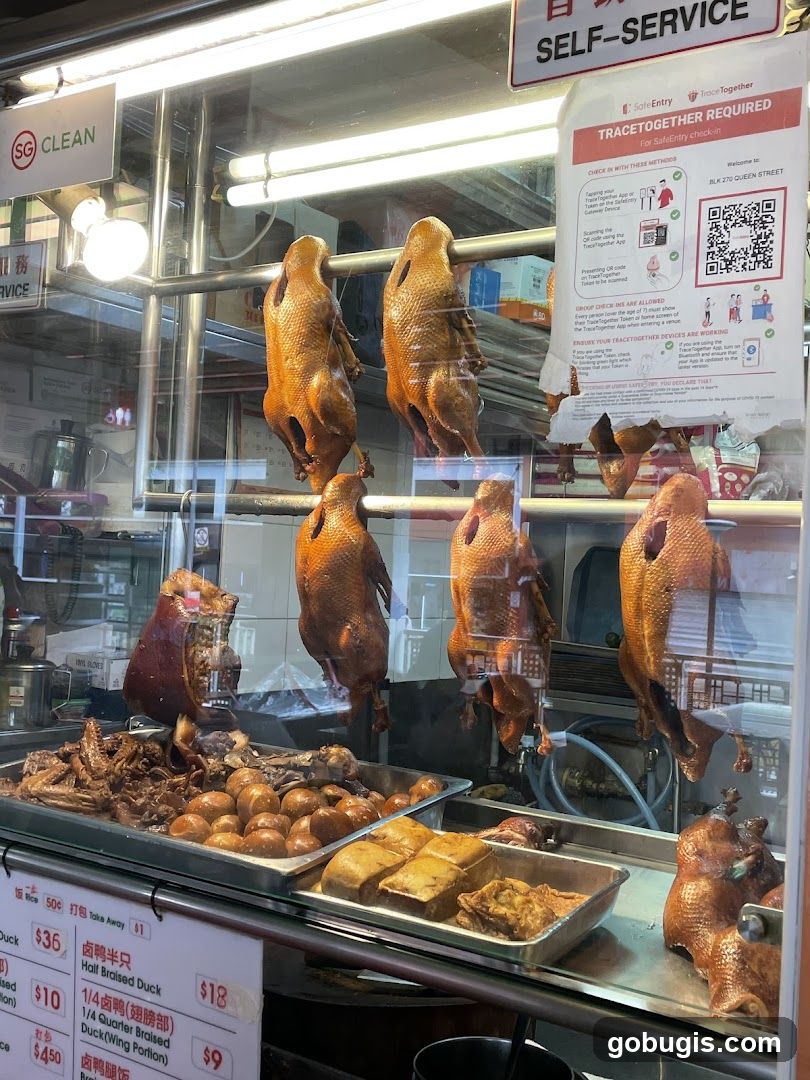 Roasted Ducks and Food Display