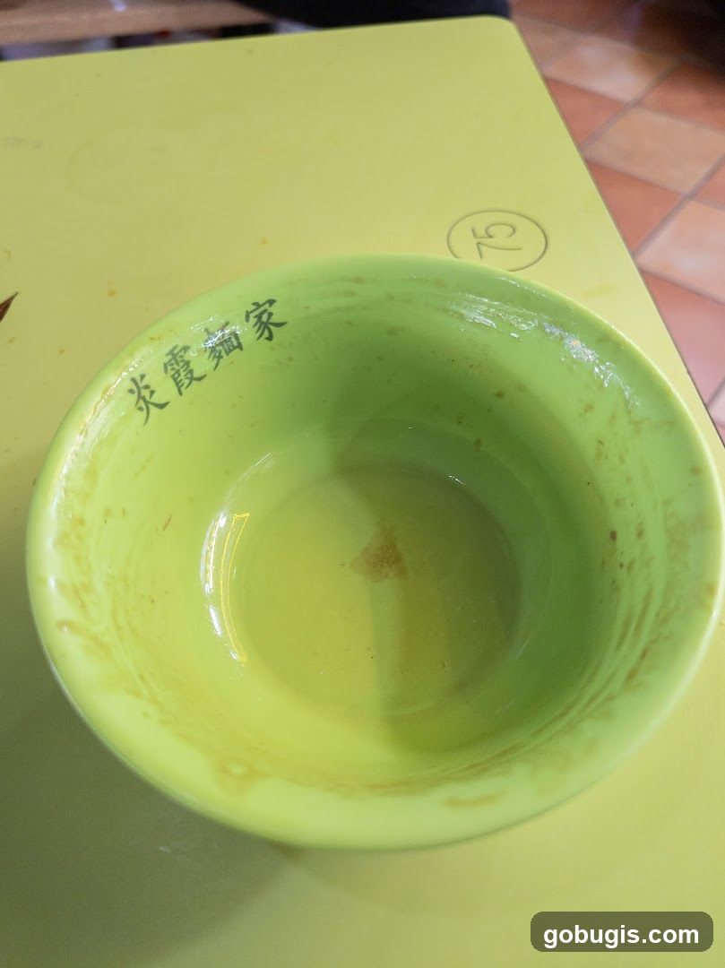 Empty Bowl with Chinese Characters