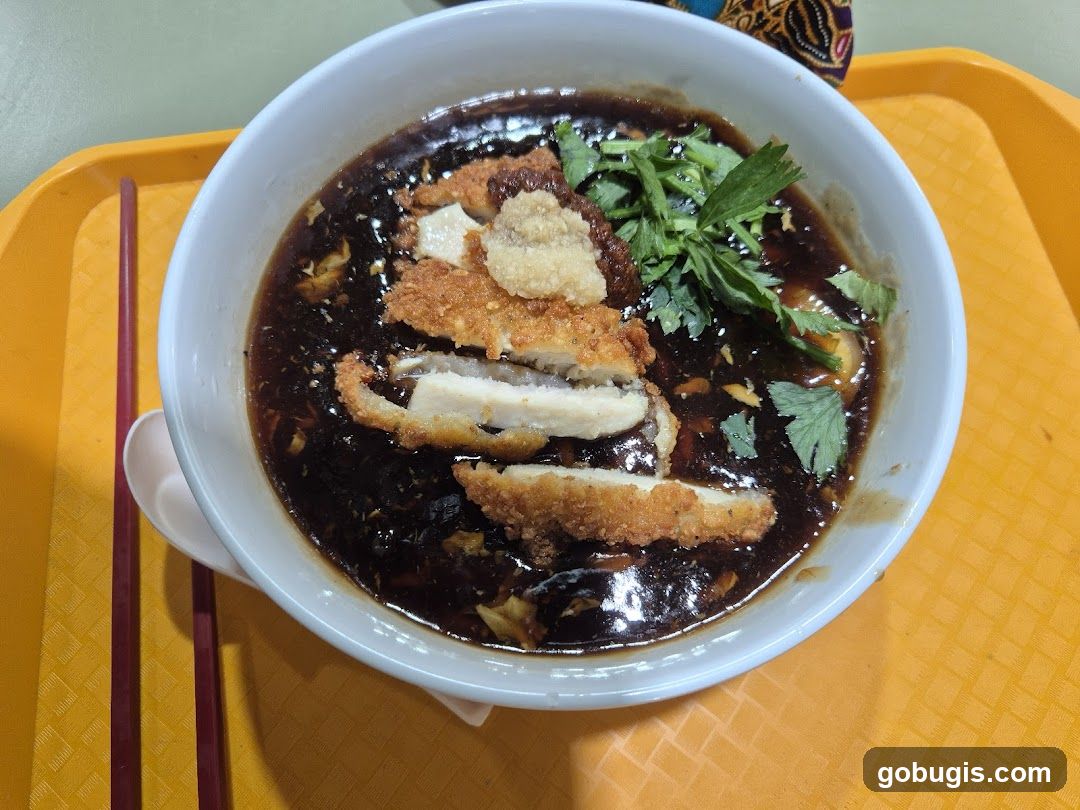 Bowl of Noodles with Fried Chicken