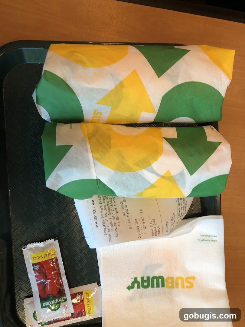 Subway Sandwiches and Receipt