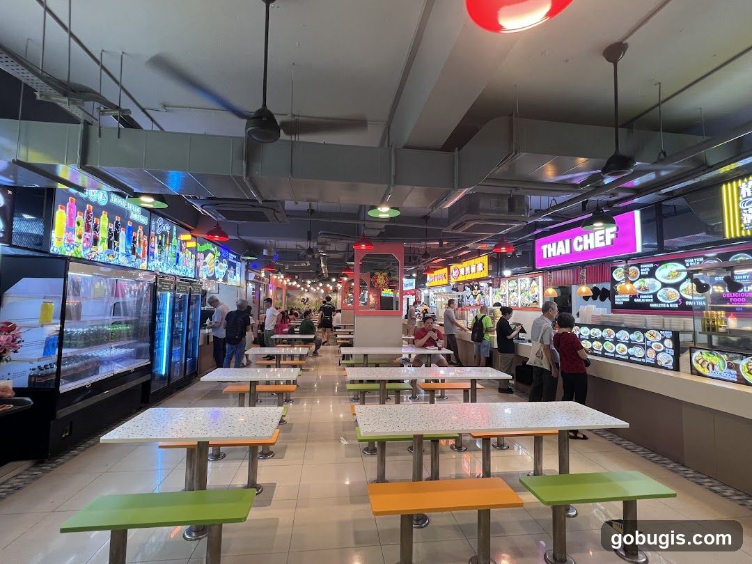 Food Court with Various Stalls