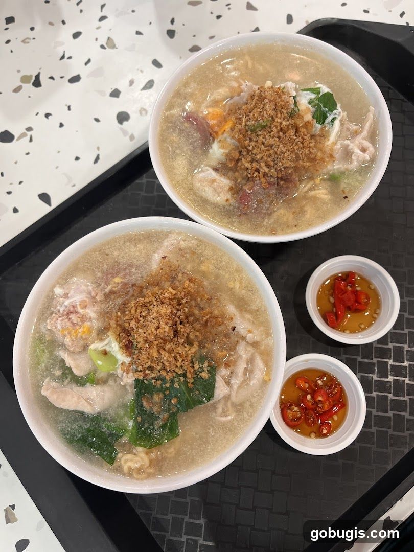 Two bowls of noodle soup