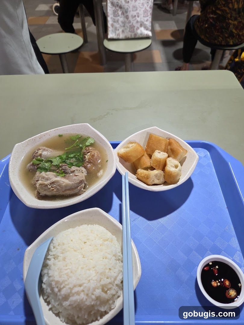 Pork Rib Soup with Rice and Fried Dough Sticks