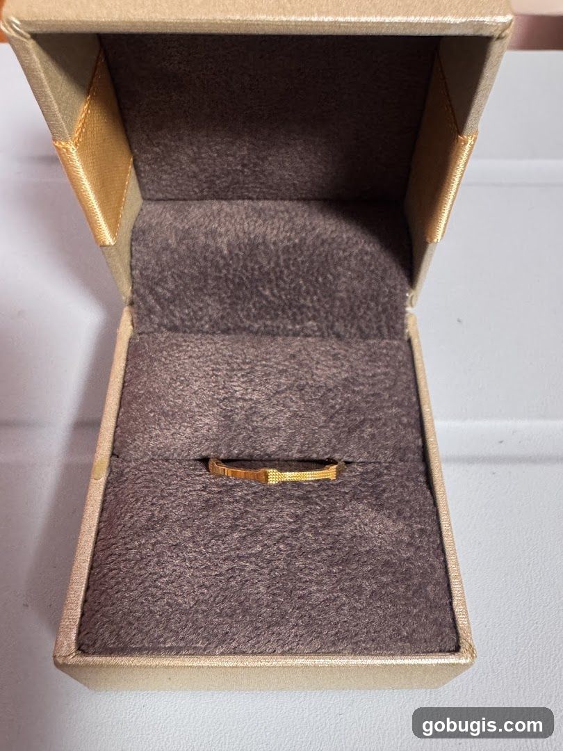 Gold ring in a jewelry box