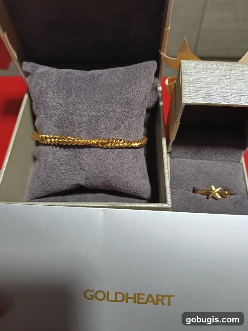 Gold jewelry in boxes