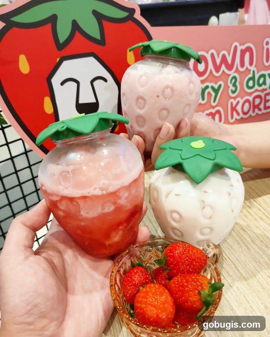 Strawberry Drinks and Fresh Strawberries
