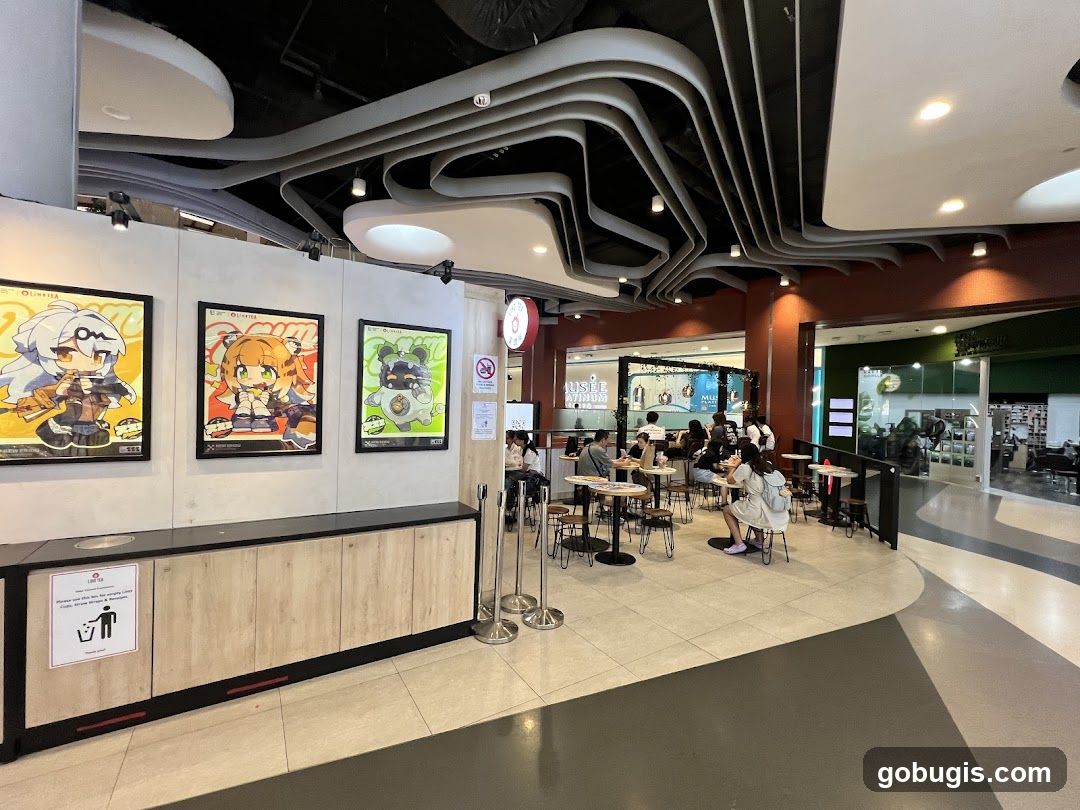 Cafe Interior with Anime Art