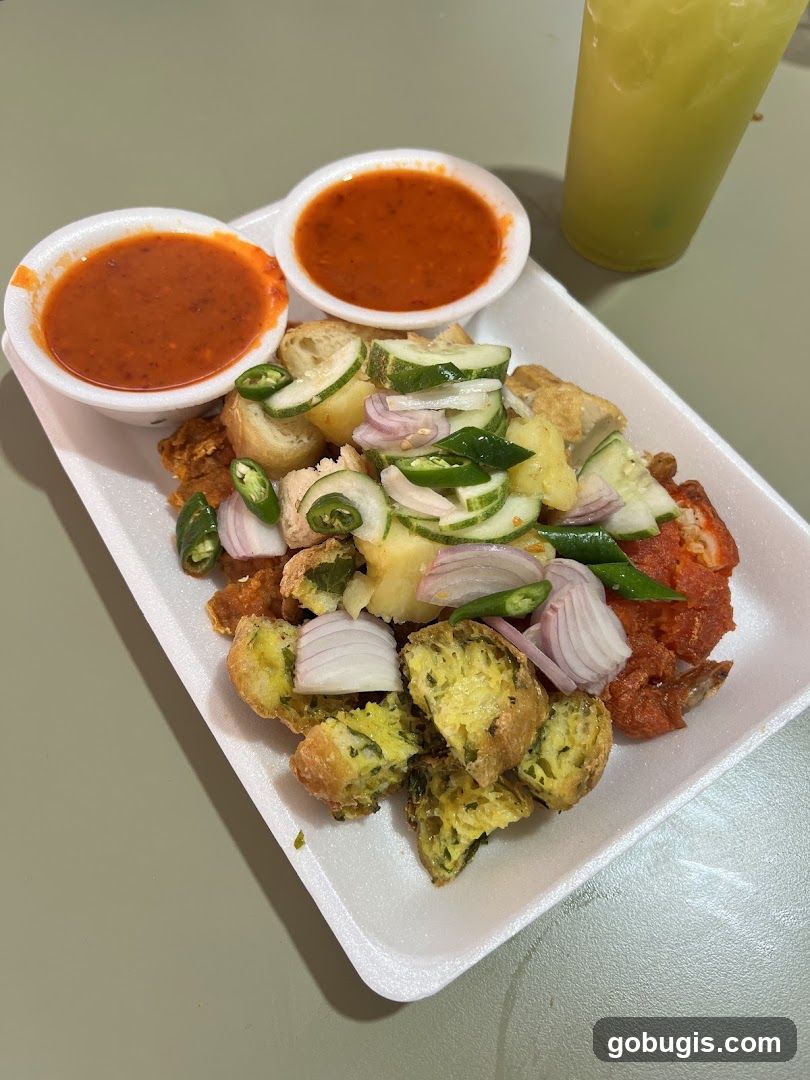Fried Snacks with Dipping Sauce and Drink