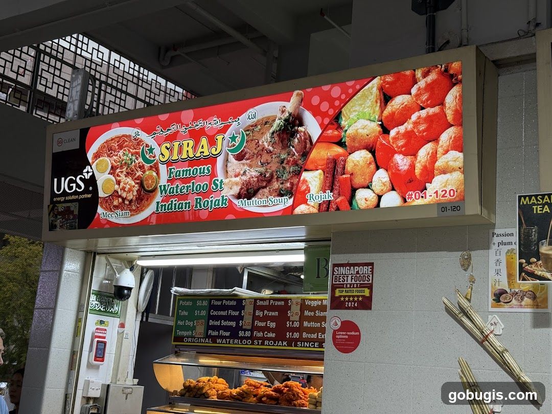 Food stall sign with menu