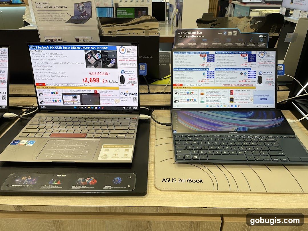 ASUS Zenbook Laptops on Display
