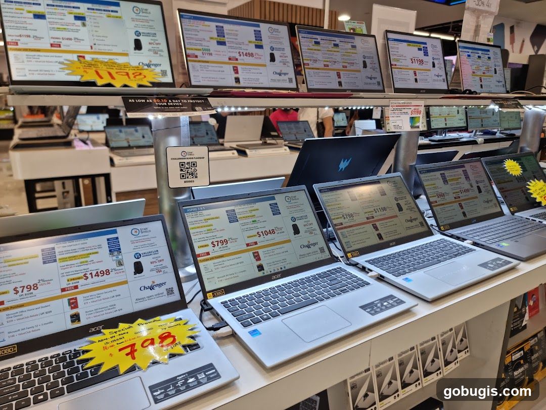 Laptops on Display