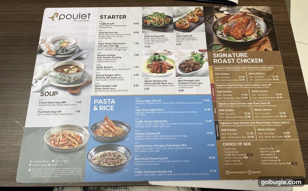 Poulet Menu