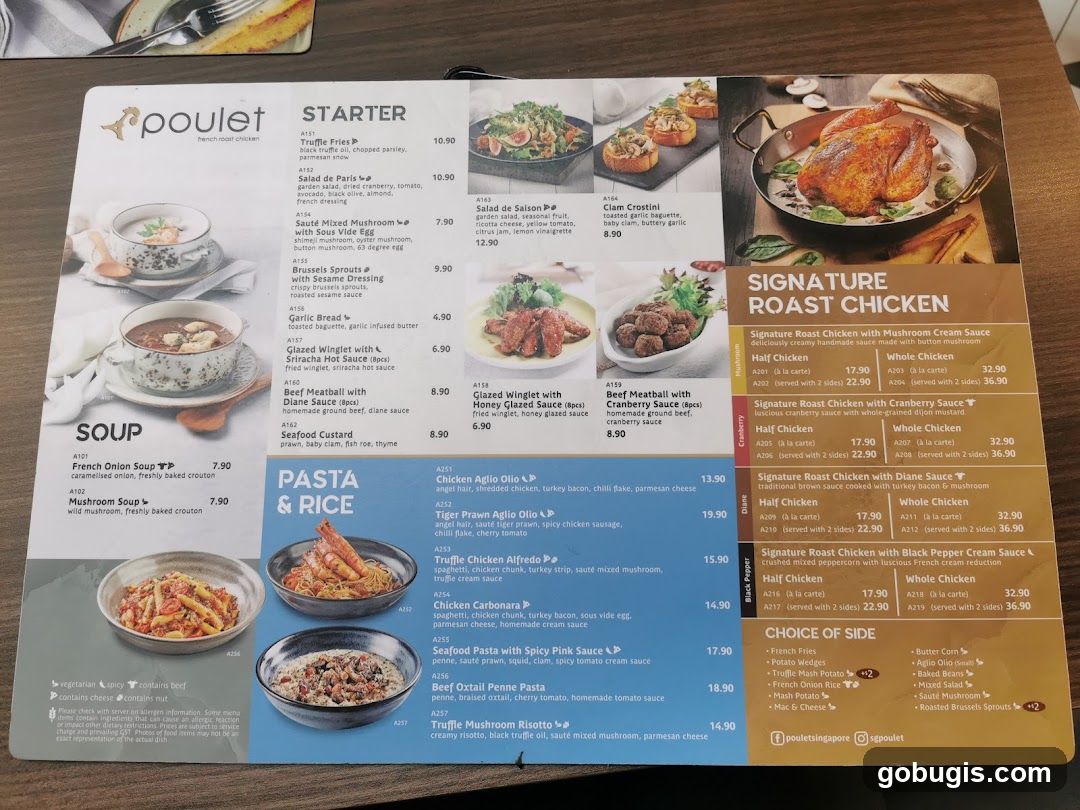 Poulet Menu