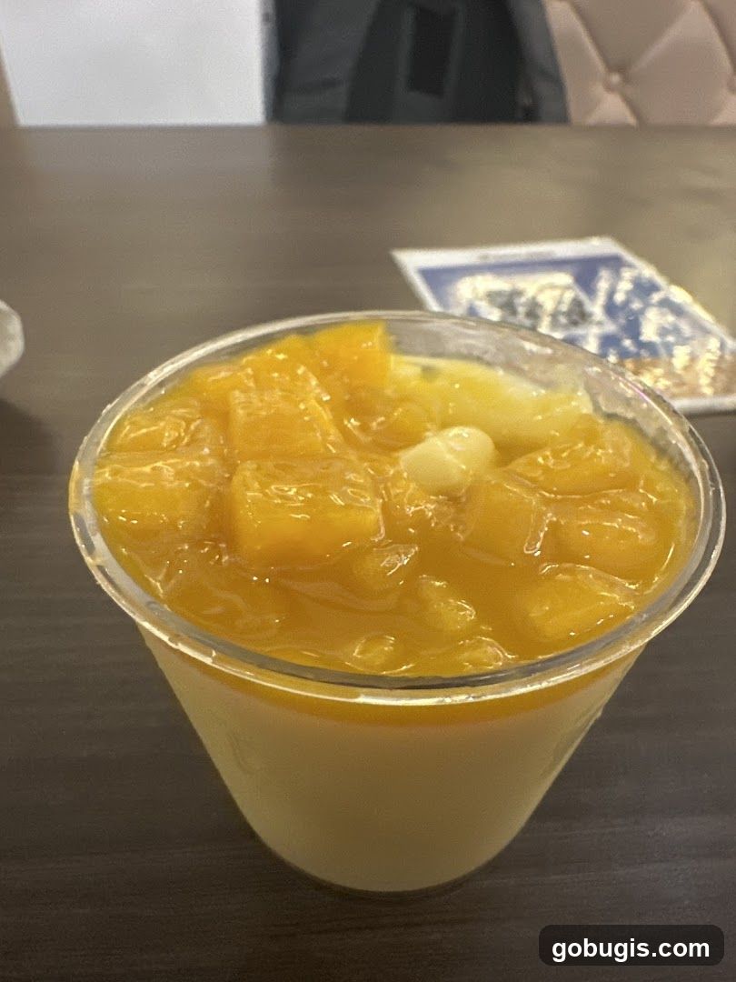 Mango dessert in a cup