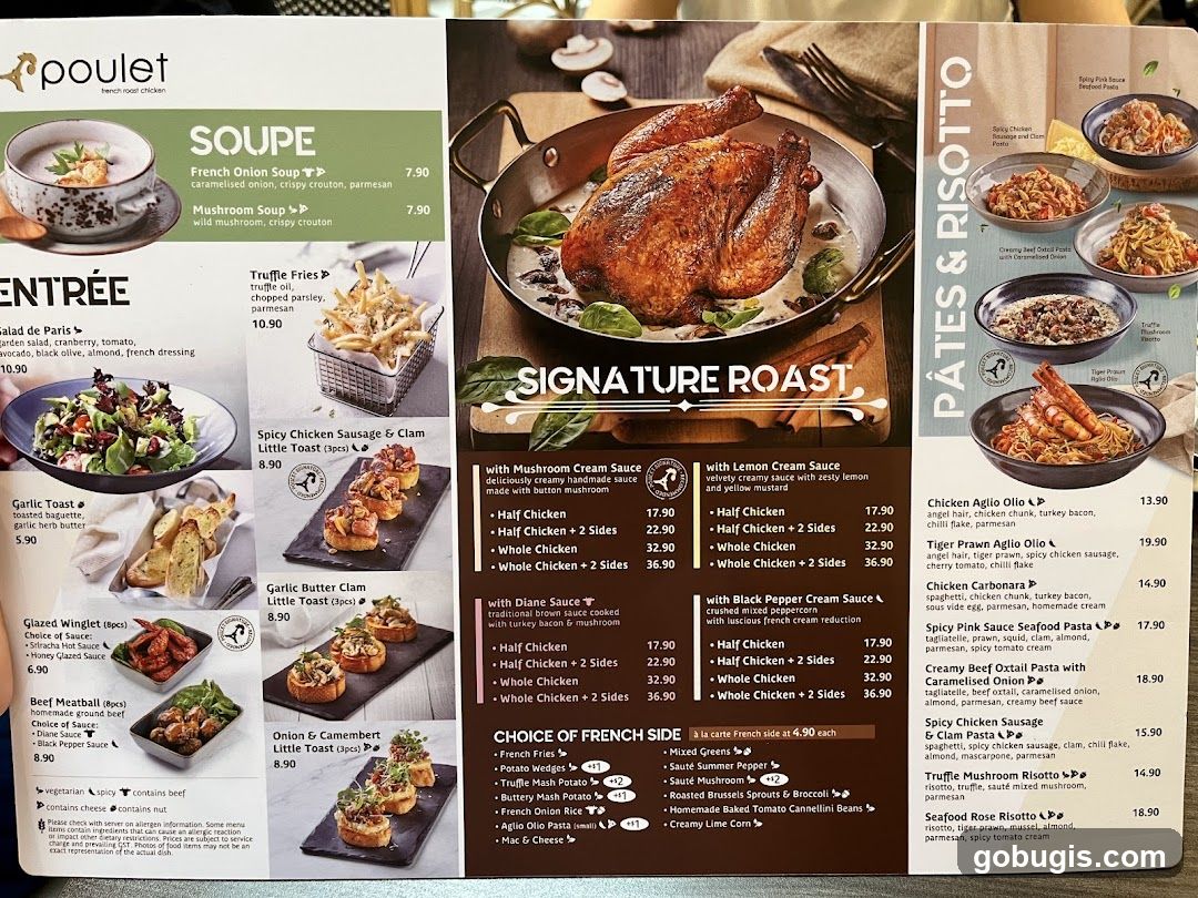 Poulet French Roast Chicken Menu