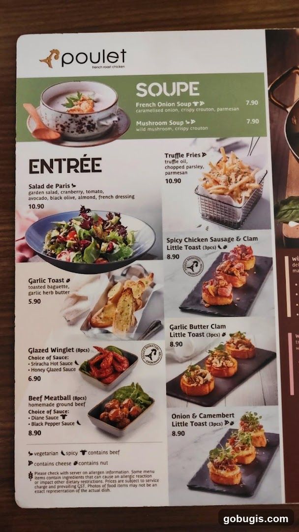 Poulet Menu