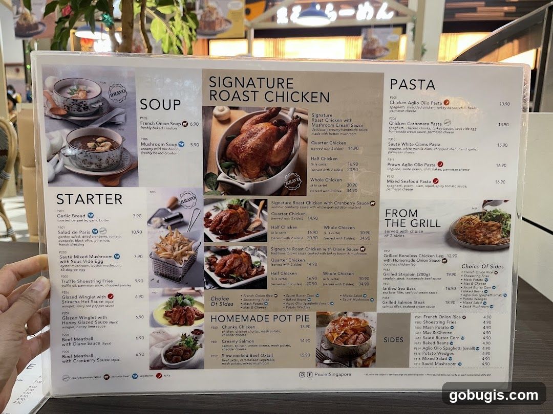 Poulet Singapore Menu