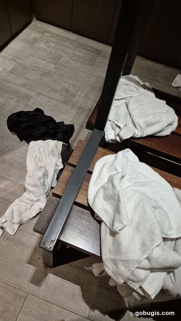 Locker Room Benches with Towels