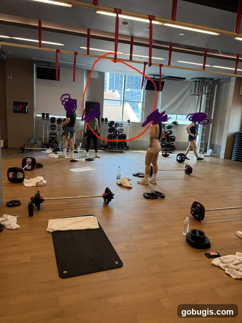 Gym workout area