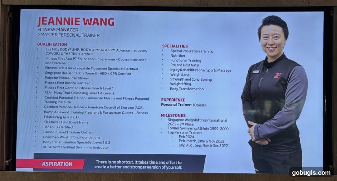 Jeannie Wang Fitness Profile