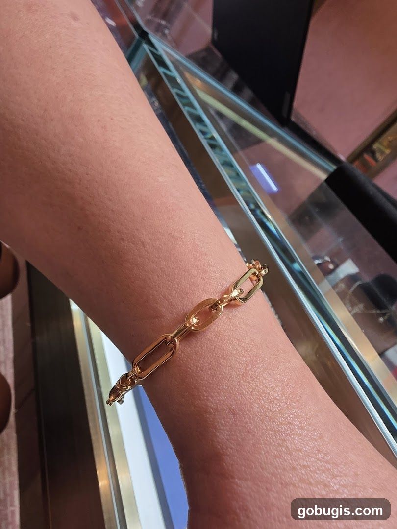 Gold Bracelet on Arm