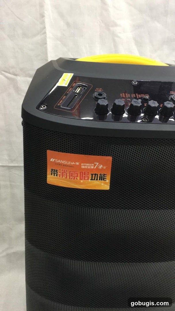 Portable Speaker with Controls and Label