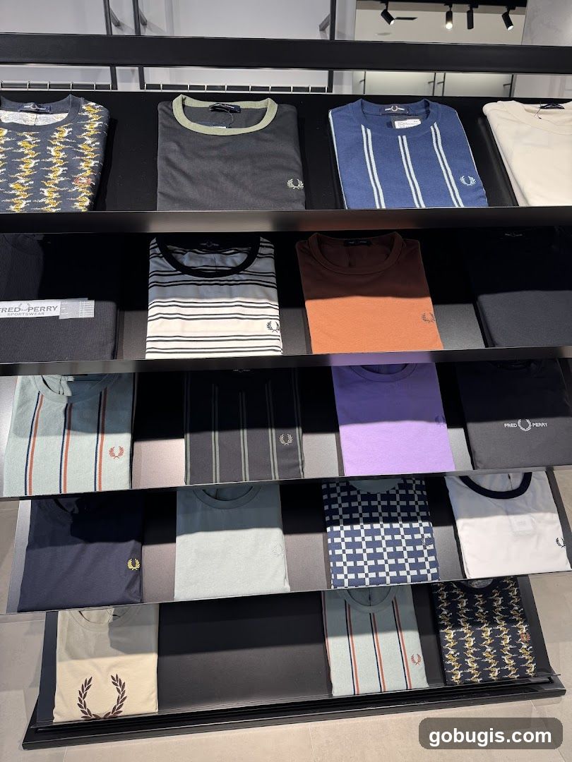 Fred Perry T-shirts on Display
