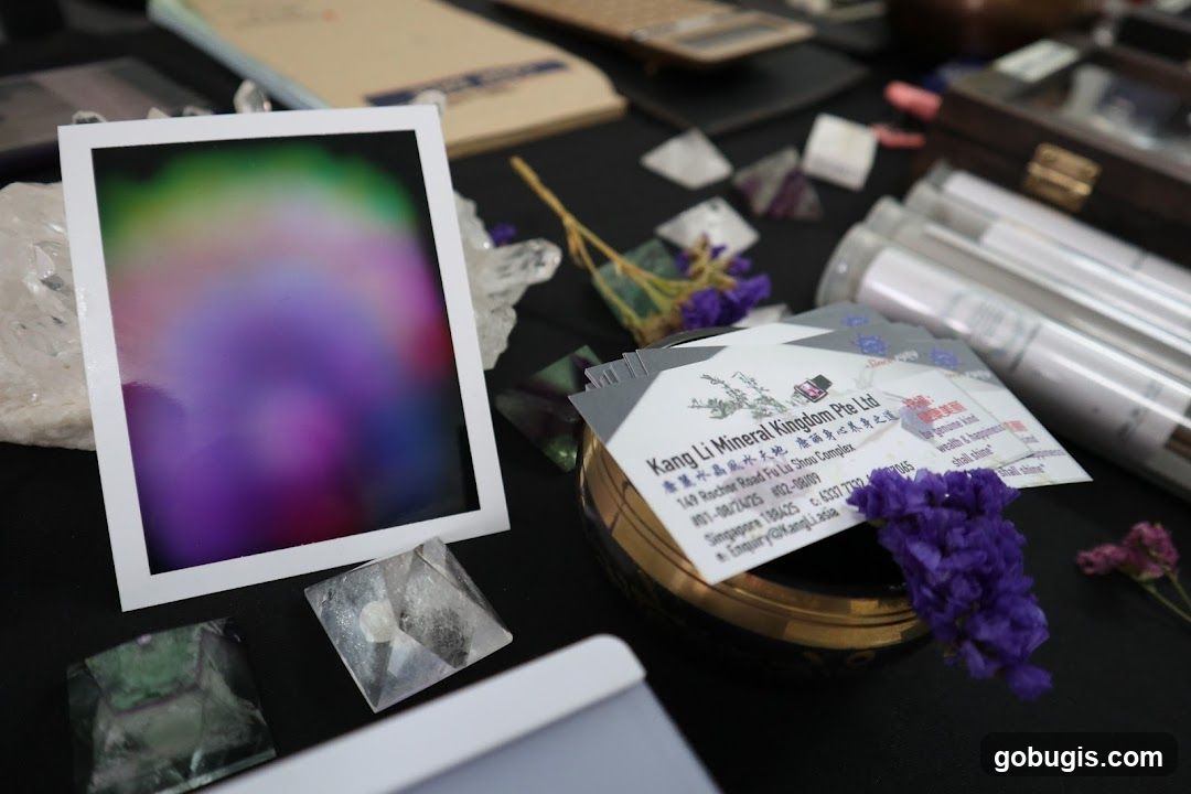 Business cards and crystals