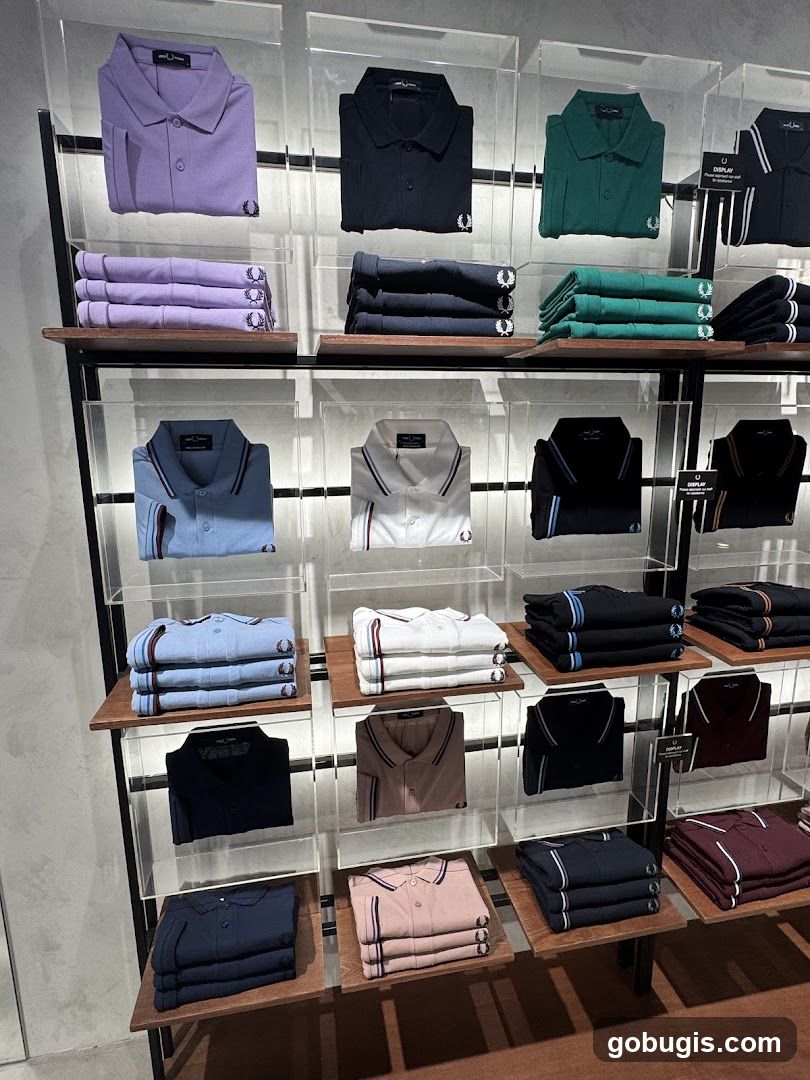 Fred Perry Polo Shirts Display