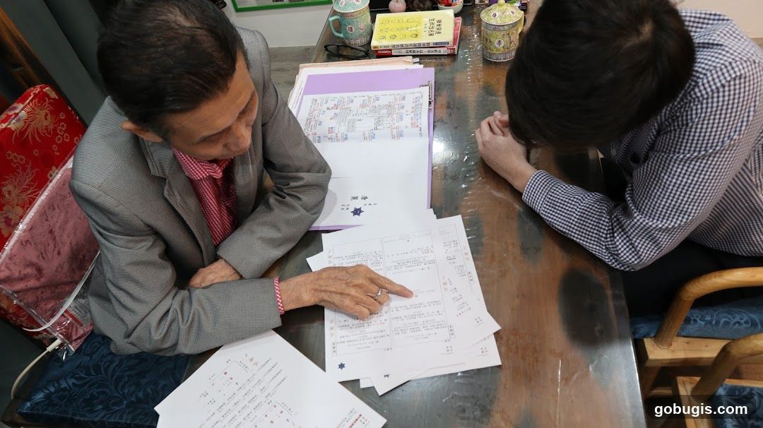 Two people reviewing documents