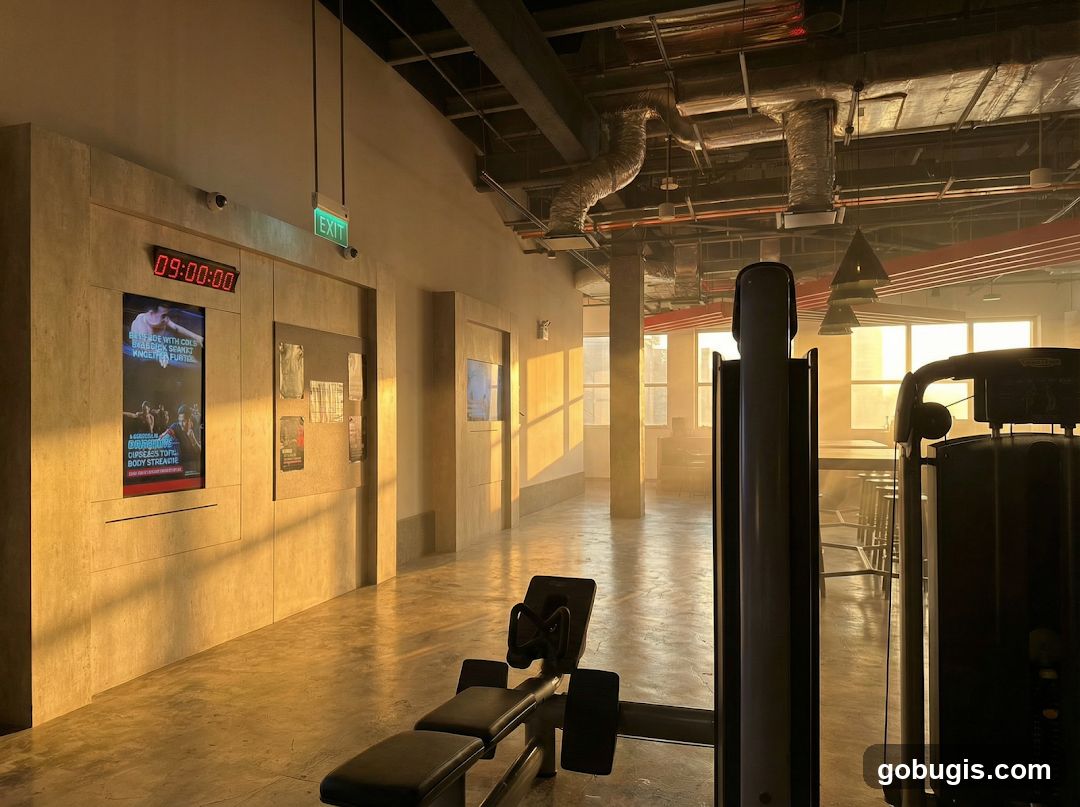Gym Interior with Sunlight