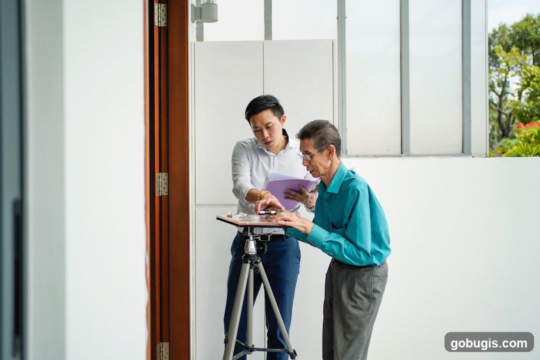 Two men reviewing documents