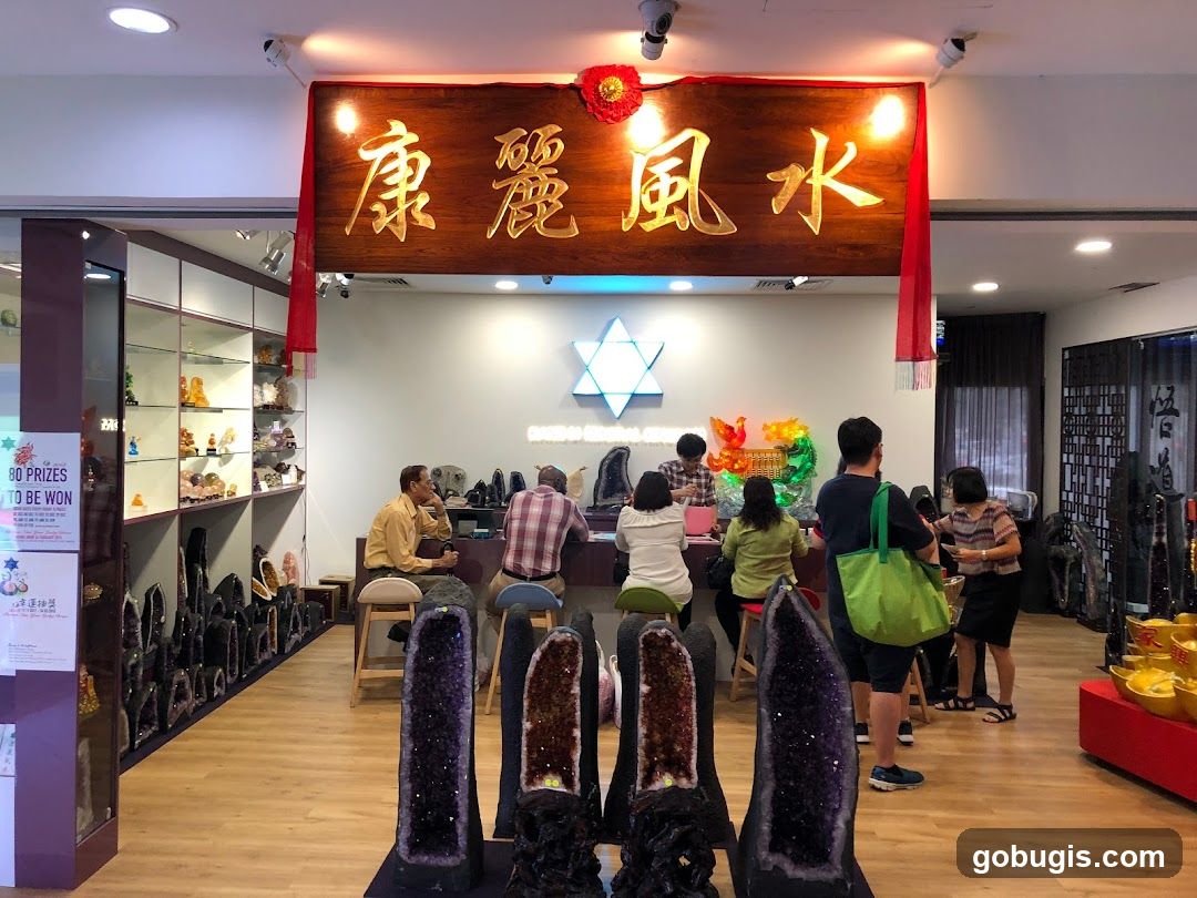 Interior of a Crystal and Feng Shui Shop