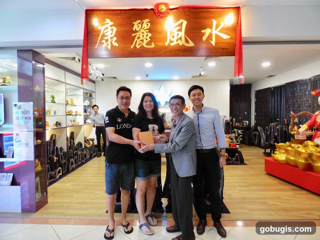 People posing in a shop