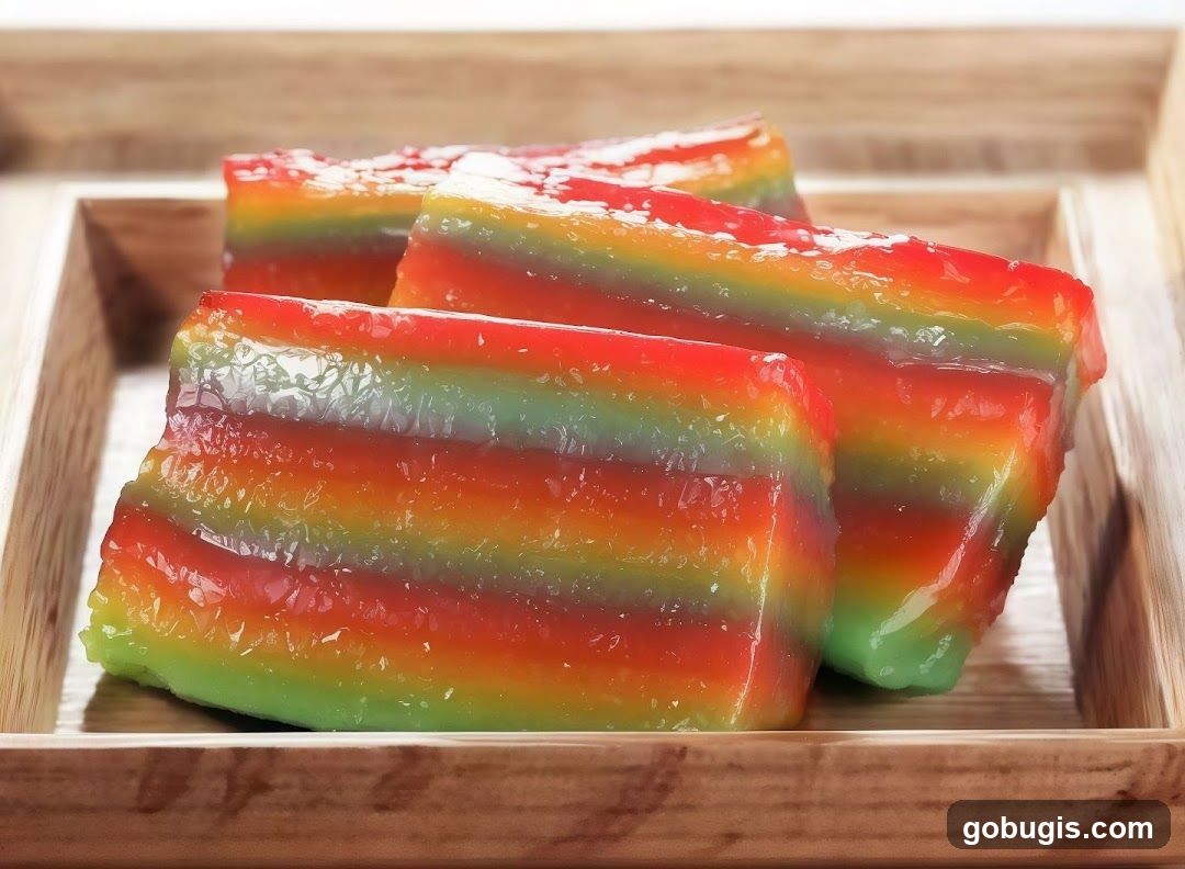 Layered Rainbow Cake Slices