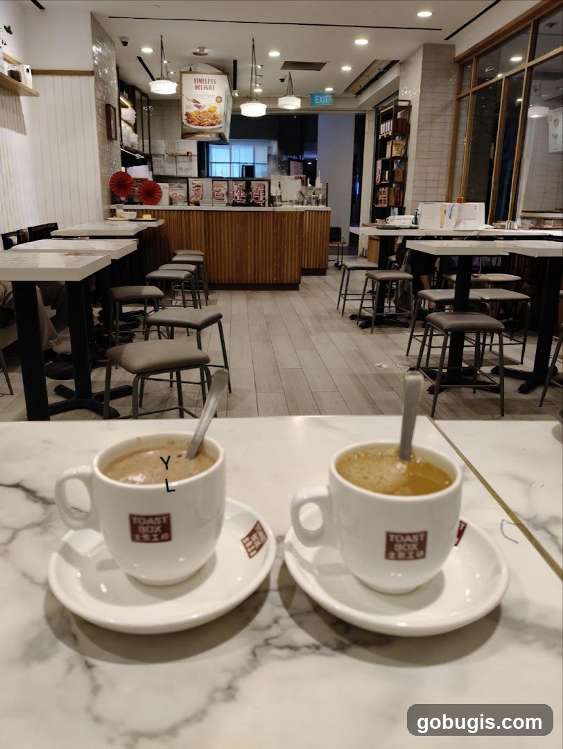Two cups of coffee on a table