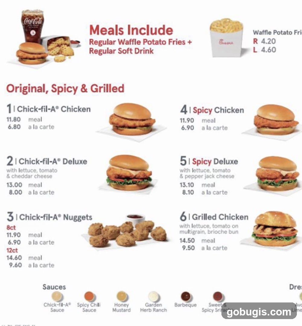 Original, Spicy & Grilled Menu