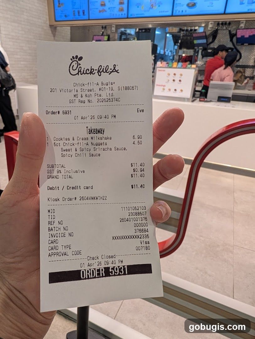 Chick-fil-A Receipt