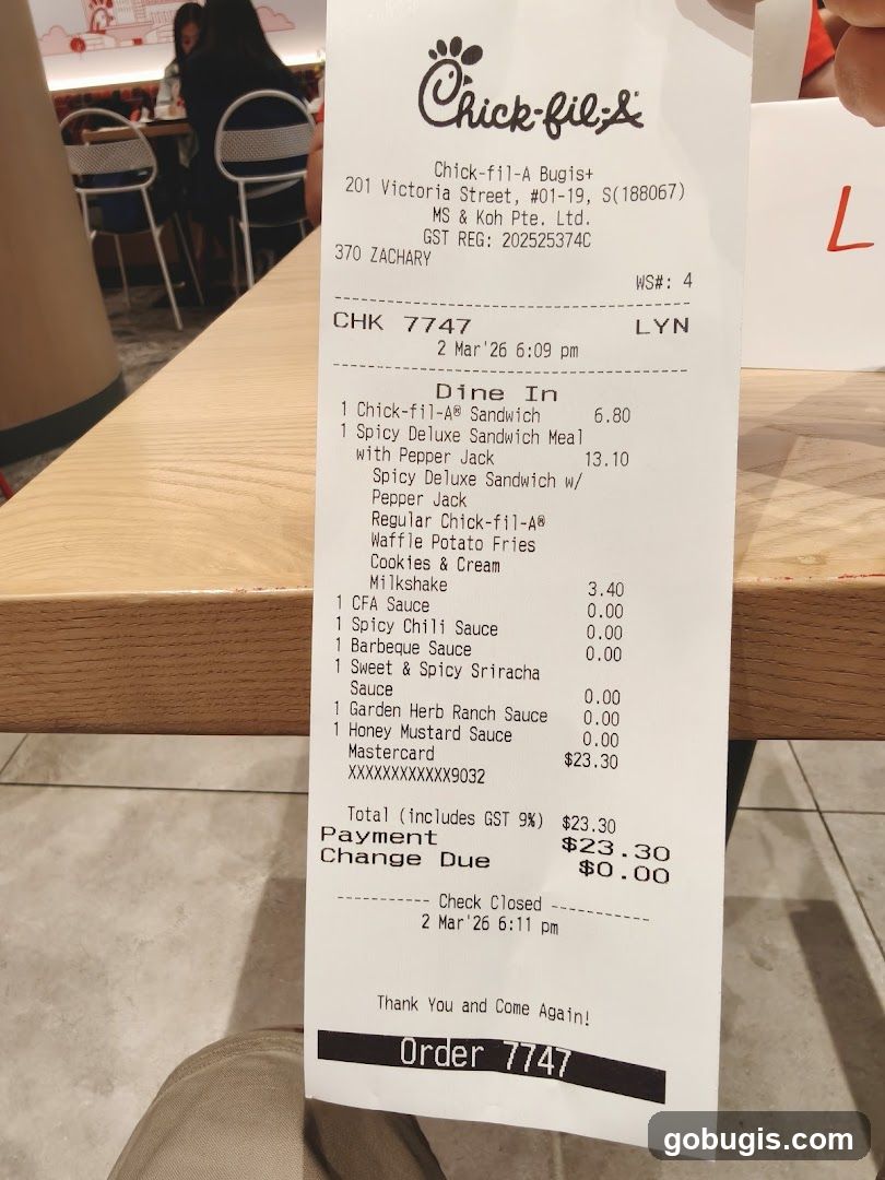 Chick-fil-A Receipt