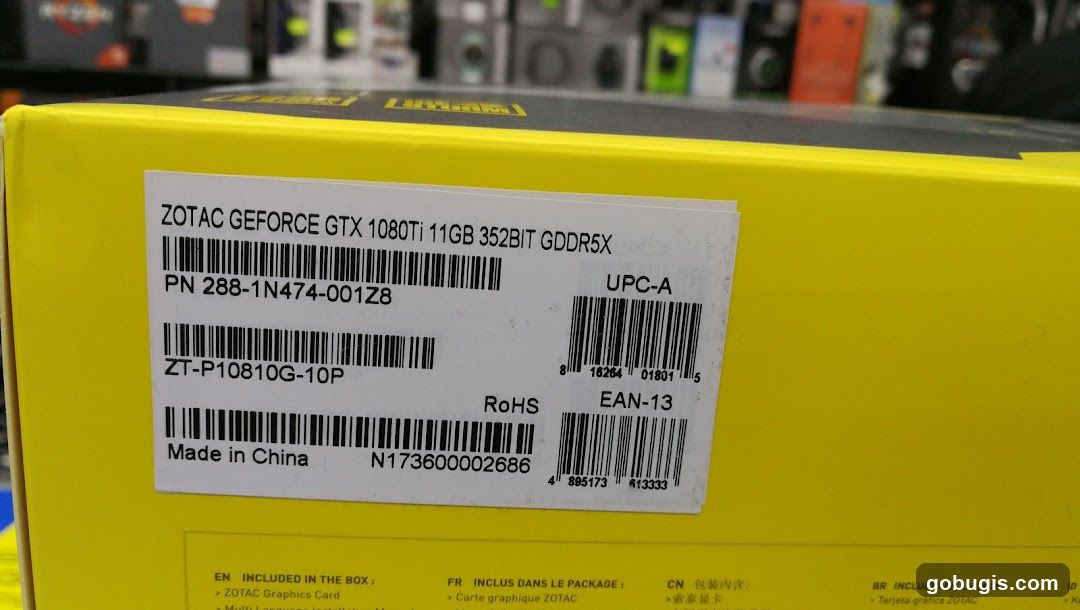 ZOTAC GEFORCE GTX 1080Ti Graphics Card Box