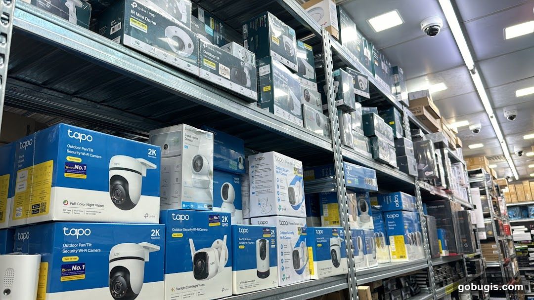 Security Cameras on Shelves