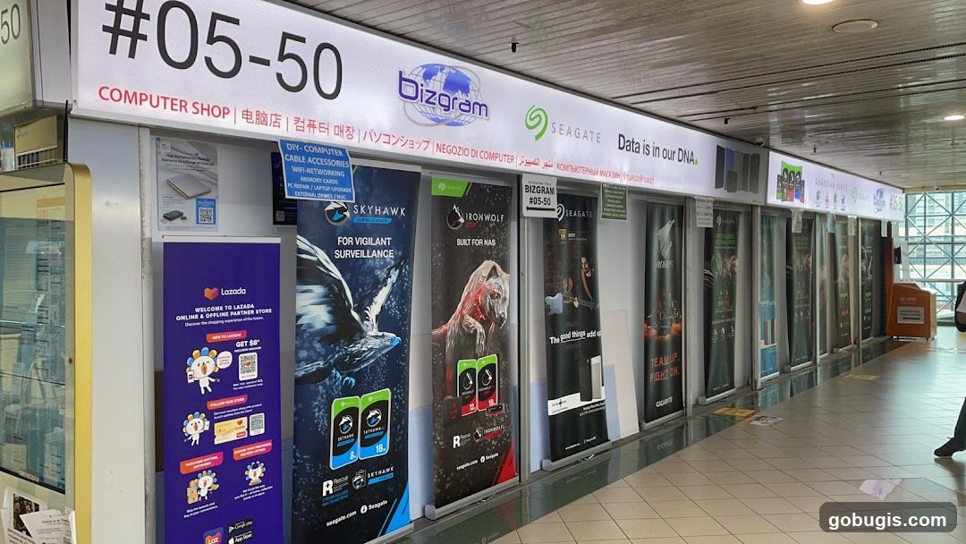 Computer Shop Storefront with Banners