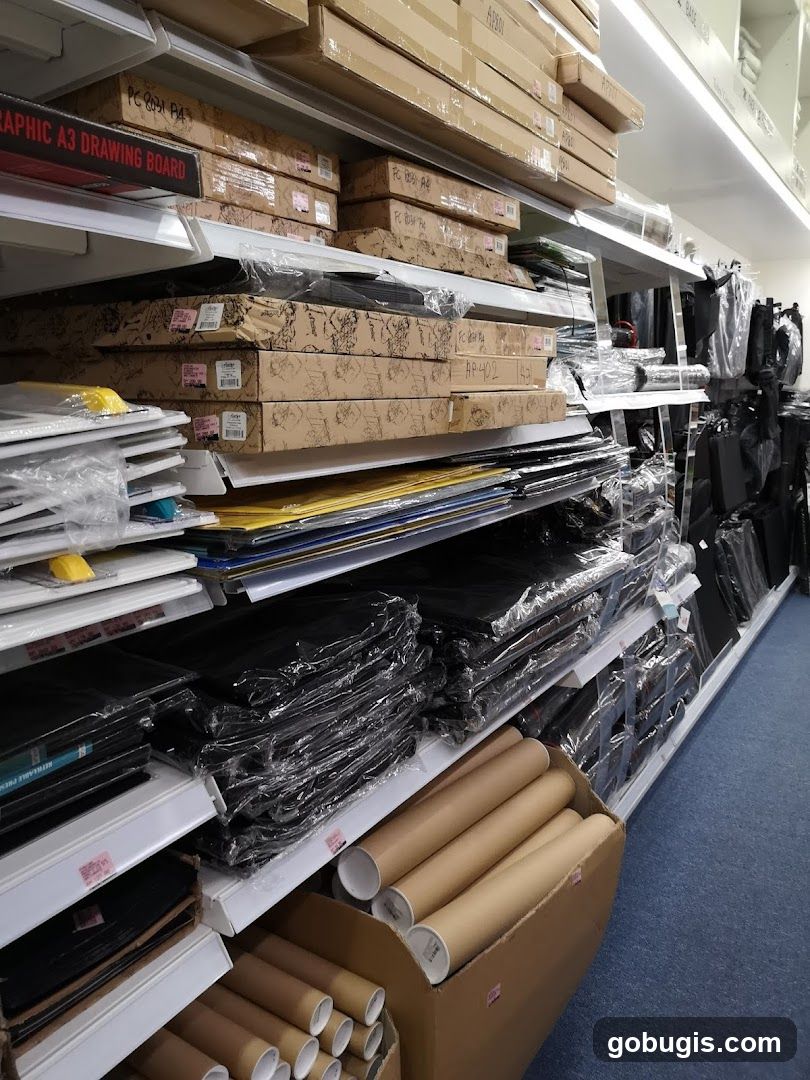 Art Supplies on Shelves