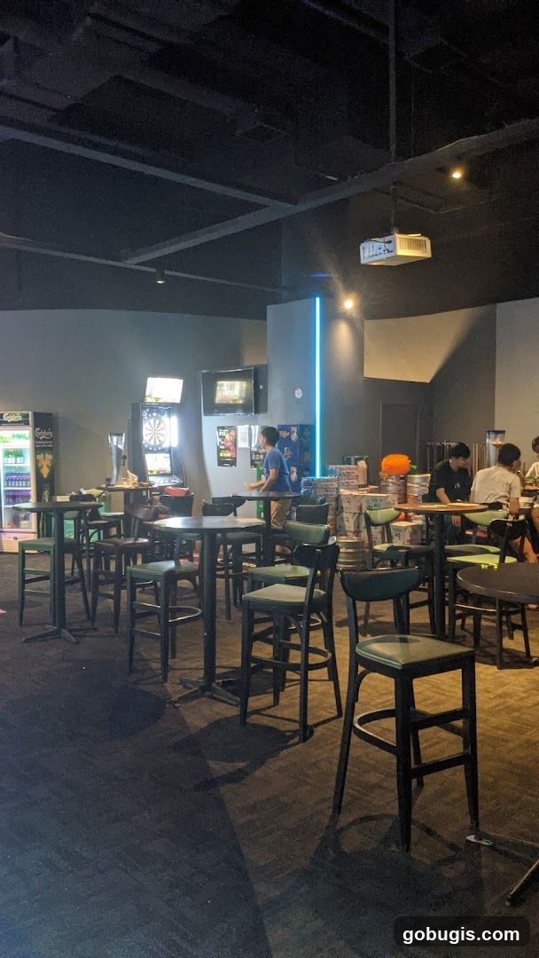 Bar Interior with Dartboard and Seating